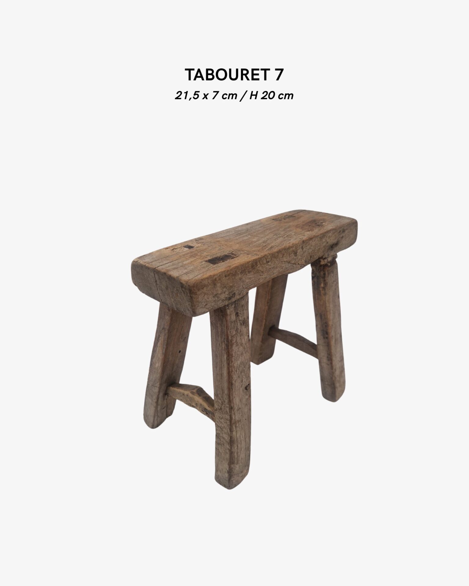Tabouret rustique bois Art Populaire antique french stool XIXème siècle
